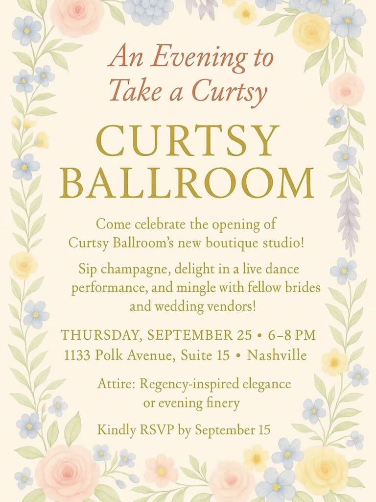 an evening to take a curtsy ballroom. Curtsy ballroom's new studio opening