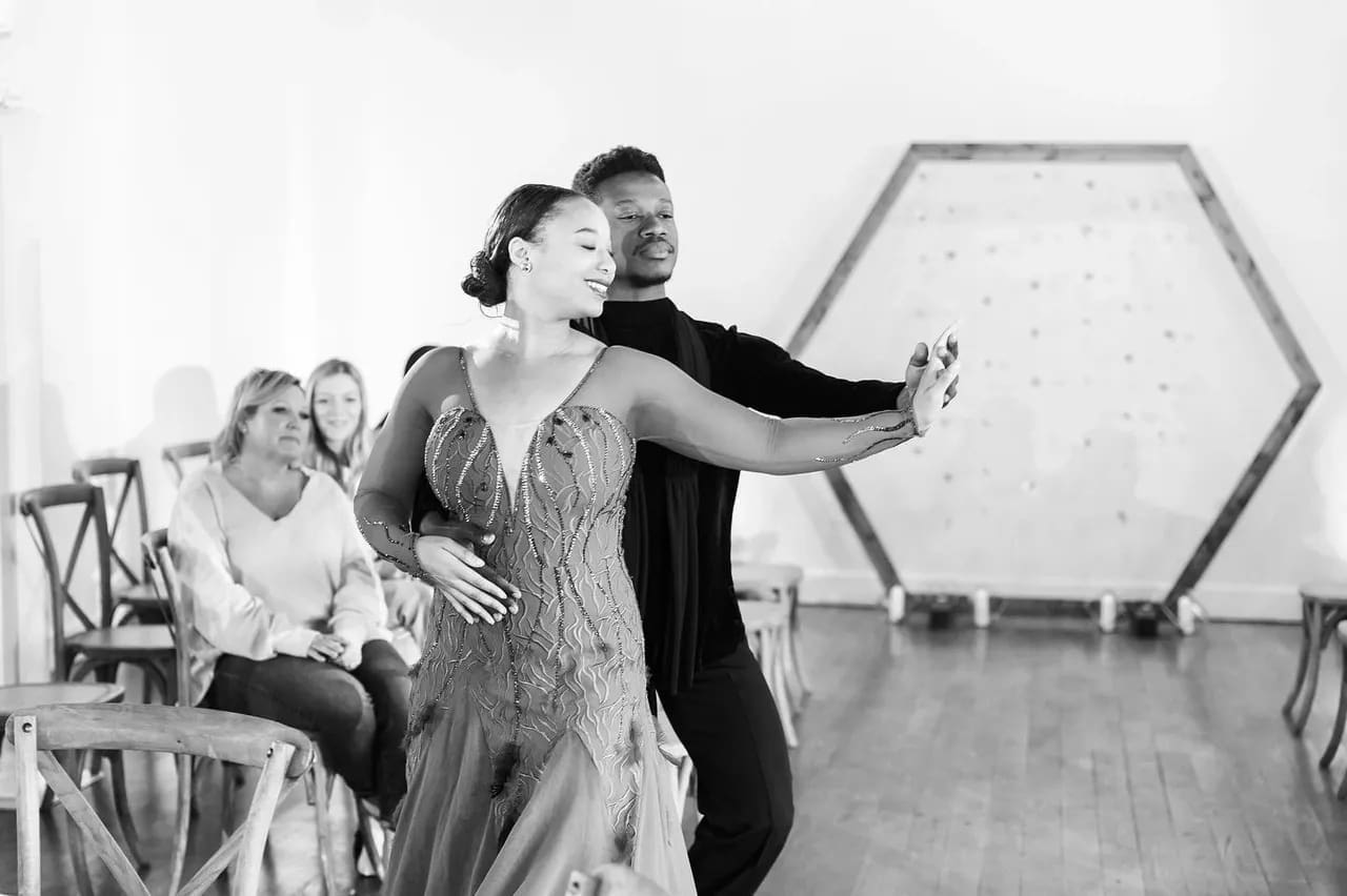 wedding dance practice with curtsy ballroom
