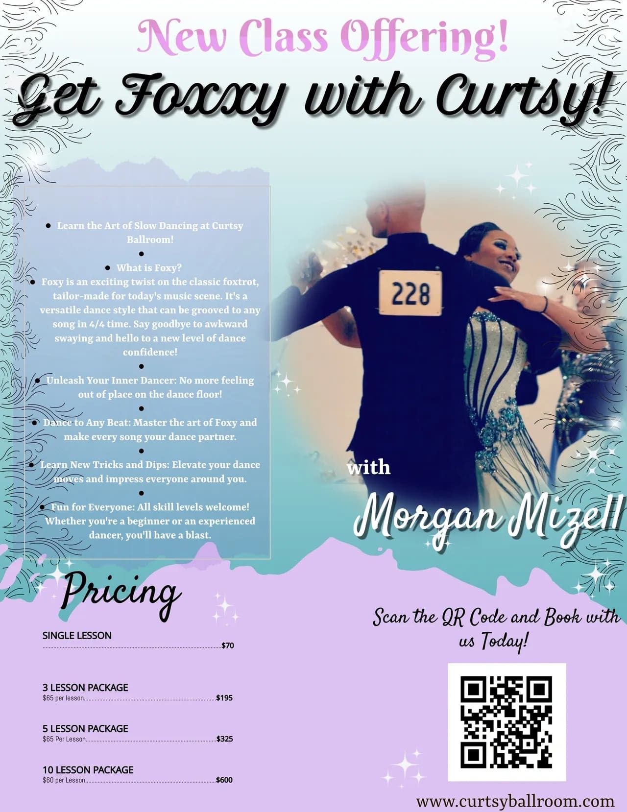 foxy dance class offer with morgan mizell of curtsy ballroom